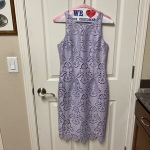 Antonio Melani size 0 lilac lace dress over sheath.  EUC. Dressy